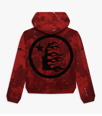 Hellstar Sports Red Tye-Dye Skull Hoodie