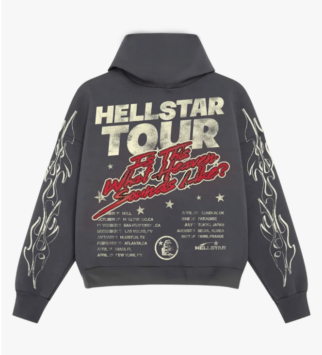 Hellstar Studios Records Tour Hoodie Faded Black