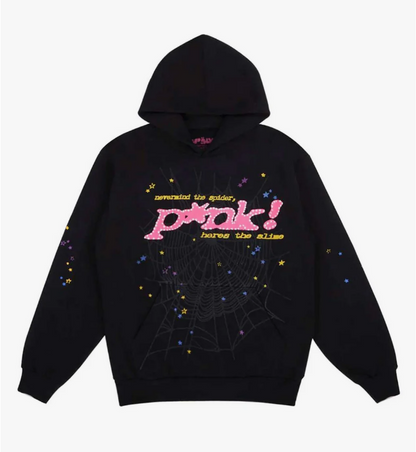 Sp5der P*nk Hoodie Black